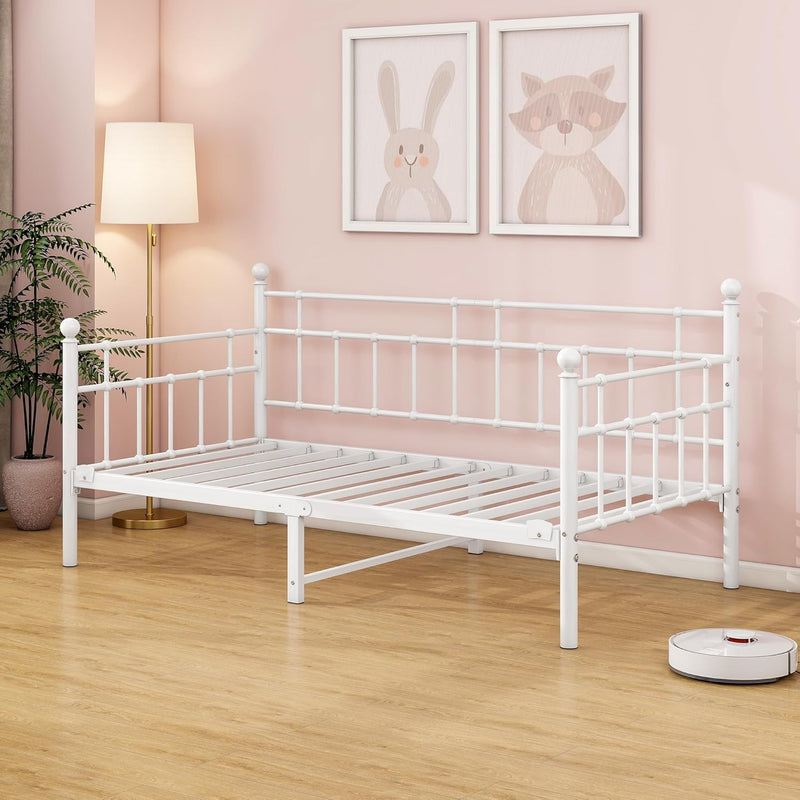 Metal Daybed Frame Sofa Bed Steel Slats Platform