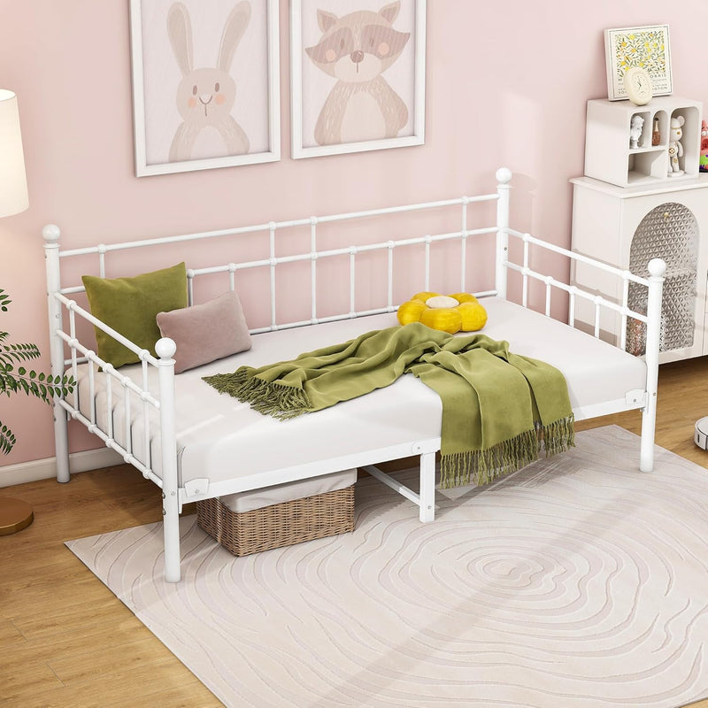 Metal Daybed Frame Sofa Bed Steel Slats Platform