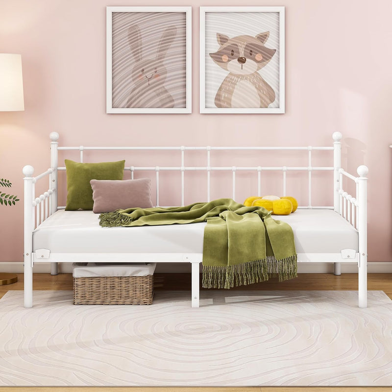 Metal Daybed Frame Sofa Bed Steel Slats Platform