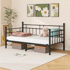 Metal Daybed Frame Sofa Bed Steel Slats Platform