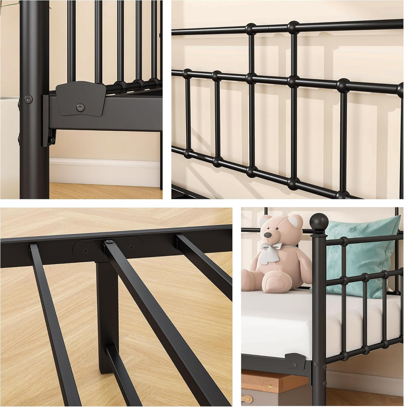 Metal Daybed Frame Sofa Bed Steel Slats Platform