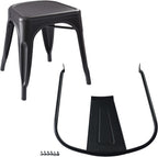 Metal Dining Chairs with Backrest Stackable Bistro Kitchen (Set of 4)