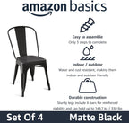 Metal Dining Chairs with Backrest Stackable Bistro Kitchen (Set of 4)