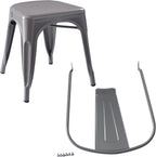 Metal Dining Chairs with Backrest Stackable Bistro Kitchen (Set of 4)