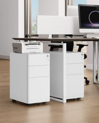 Metal File Cabinet with 3 Lockable Drawers Mobile