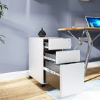 Metal File Cabinet with 3 Lockable Drawers Mobile