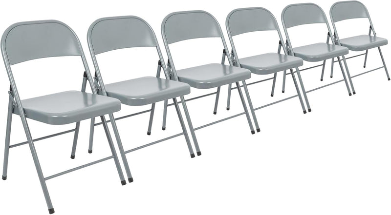 Metal Folding Chairs with Rubber Bumper Feet Pack