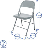 Metal Folding Chairs with Rubber Bumper Feet Pack