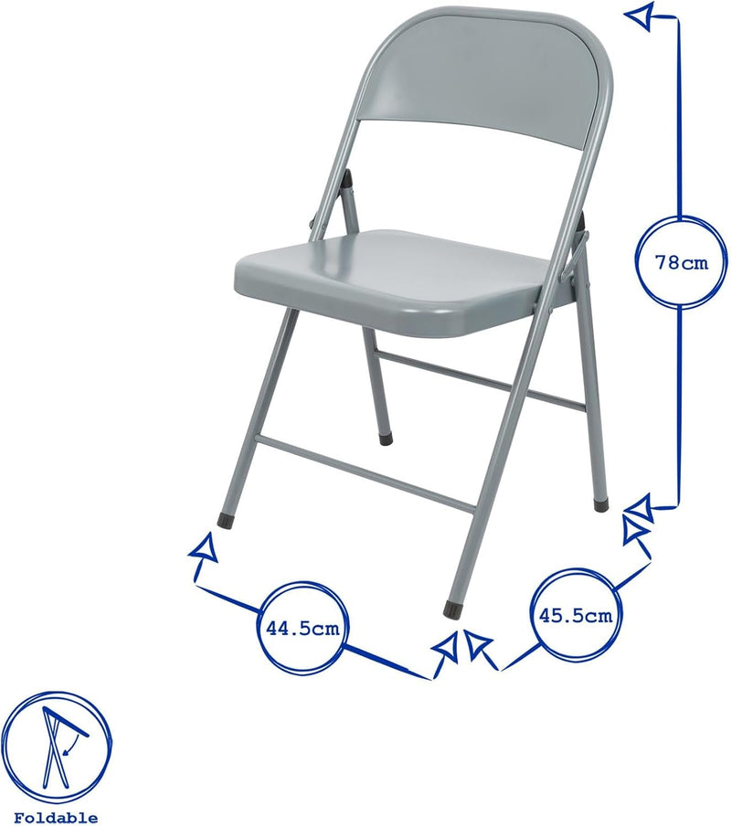Metal Folding Chairs with Rubber Bumper Feet Pack