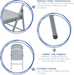 Metal Folding Chairs with Rubber Bumper Feet Pack
