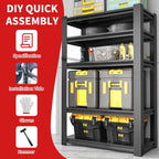 Metal Garage Storage Shelves 72"x35.4"x15.7"garage Shelving