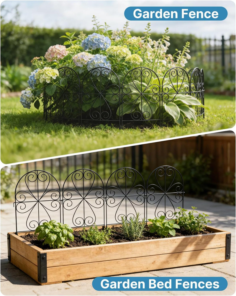 Metal Garden Fence Panels 60CM H X 32CM
