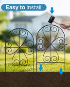 Metal Garden Fence Panels 59CM H X 32CM (25 Pack)