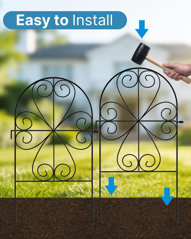 Metal Garden Fence Panels 60CM H X 32CM