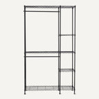 Metal Hanging Storage Organiser Rack Wardrobe with Shelves