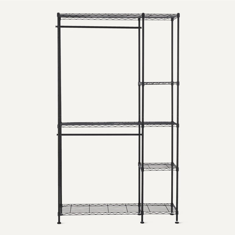 Metal Hanging Storage Organiser Rack Wardrobe with Shelves