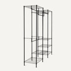 Metal Hanging Storage Organiser Rack Wardrobe with Shelves