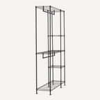 Metal Hanging Storage Organiser Rack Wardrobe with Shelves