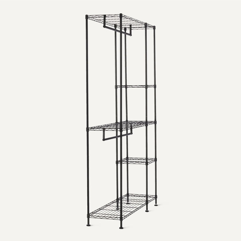 Metal Hanging Storage Organiser Rack Wardrobe with Shelves