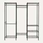 Metal Hanging Storage Organiser Rack Wardrobe with Shelves