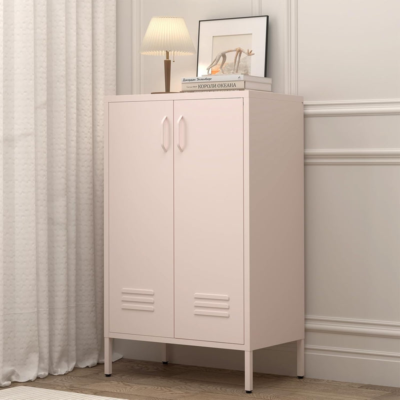 Metal Locker Storage Cabinet Accent Pantry with Doors