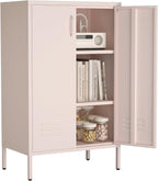 Metal Locker Storage Cabinet Accent Pantry with Doors