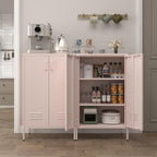 Metal Locker Storage Cabinet Accent Pantry with Doors