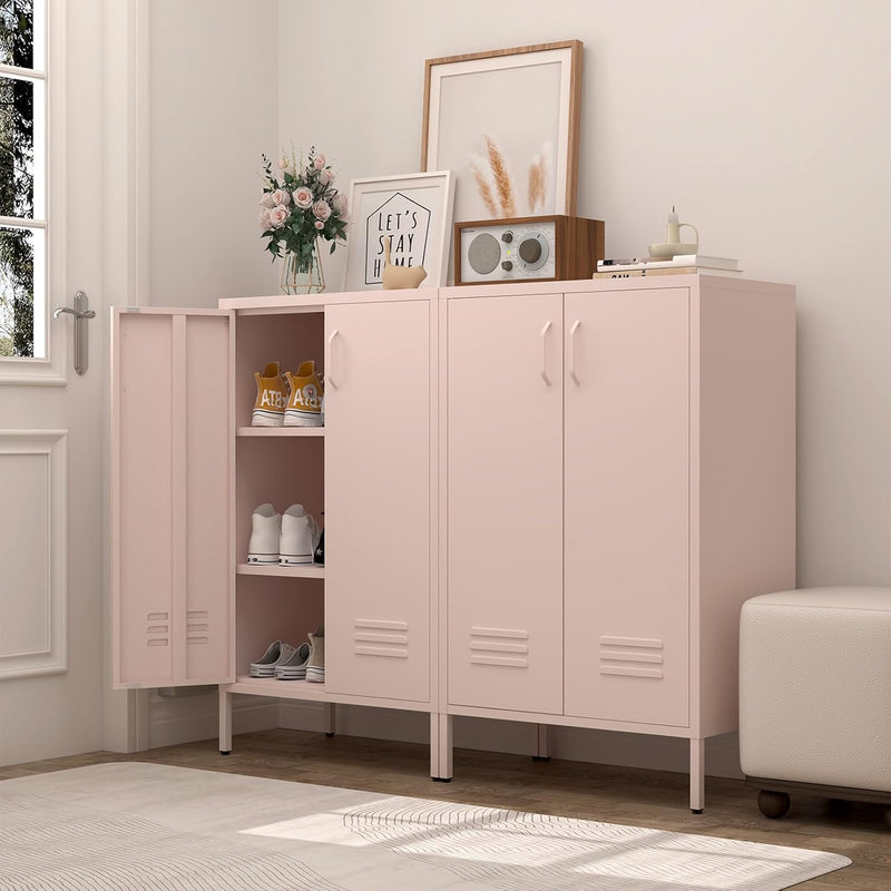 Metal Locker Storage Cabinet Accent Pantry with Doors