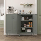 Metal Locker Storage Cabinet Accent Pantry with Doors