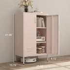 Metal Locker Storage Cabinet Accent Pantry with Doors