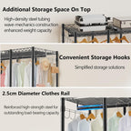 Metal Open Wardrobe Heavy Duty Clothes Rail