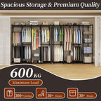 Metal Open Wardrobe Heavy Duty Clothes Rail