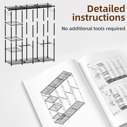 Metal Open Wardrobe Heavy Duty Clothes Rail 4