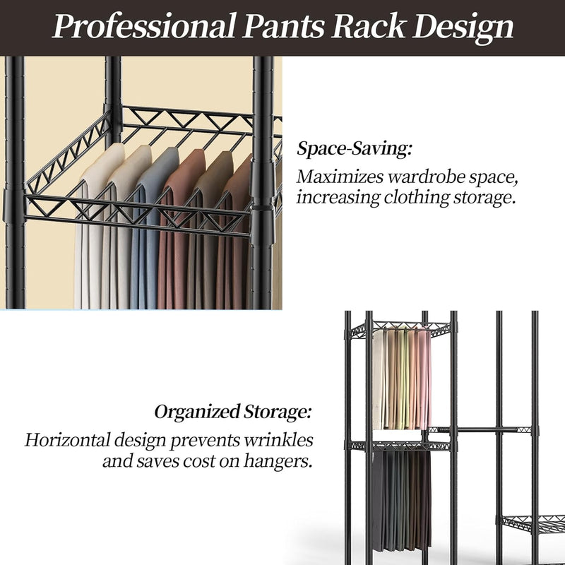 Metal Open Wardrobe Heavy Duty Clothes Rail 4