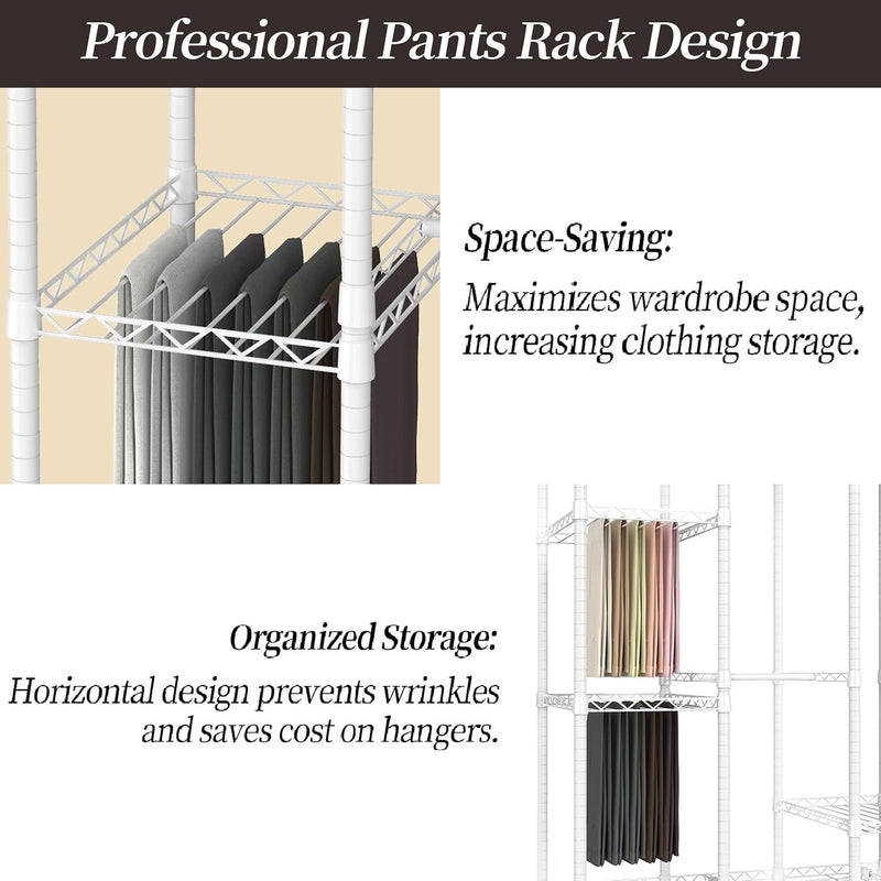 Metal Open Wardrobe Heavy Duty Clothes Rail 4