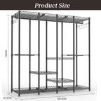 Metal Open Wardrobe Heavy Duty Clothes Rail 4