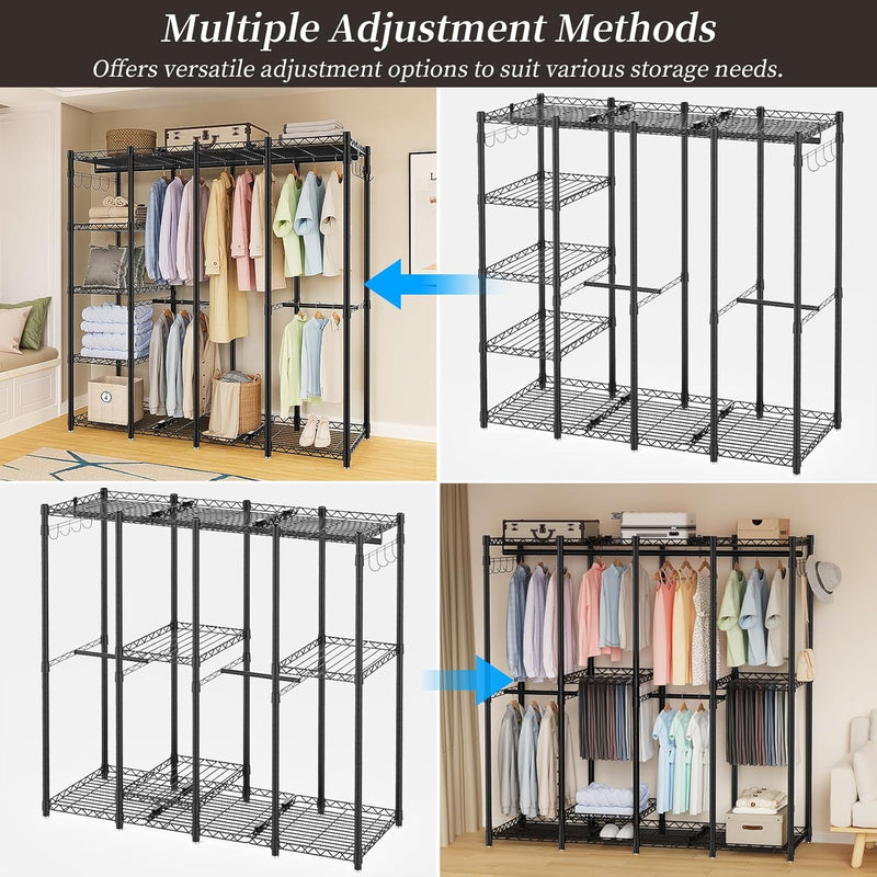 Metal Open Wardrobe Heavy Duty Clothes Rail 4