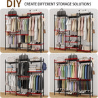 Metal Open Wardrobe Heavy Duty Clothes Rail