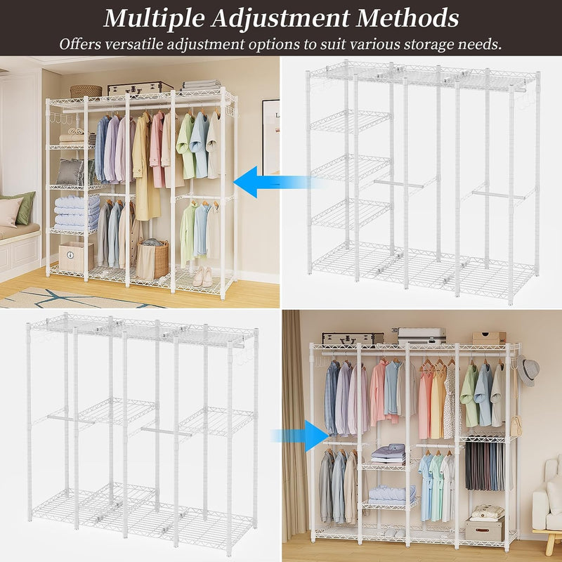 Metal Open Wardrobe Heavy Duty Clothes Rail 4