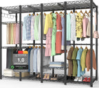 Metal Open Wardrobe Heavy Duty Clothes Rail 4