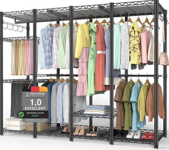 Metal Open Wardrobe Heavy Duty Clothes Rail 4