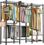 Metal Open Wardrobe Heavy Duty Clothes Rail