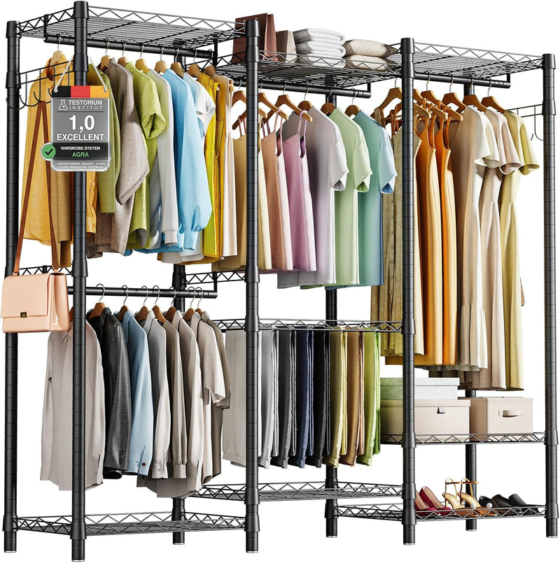 Metal Open Wardrobe Heavy Duty Clothes Rail