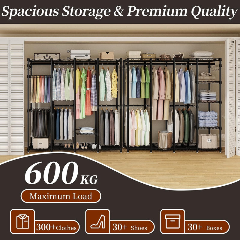 Metal Open Wardrobe Heavy Duty Clothes Rail 4