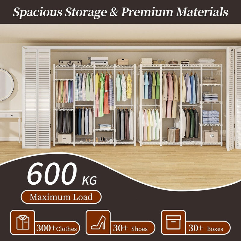 Metal Open Wardrobe Heavy Duty Clothes Rail 4