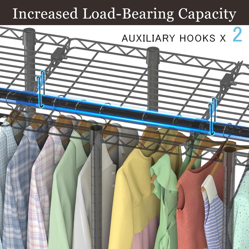 Metal Open Wardrobe Heavy Duty Clothes Rail 4