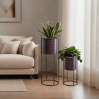 Metal Planter Stand with Plant Pot Flower 70 (Set of 2)