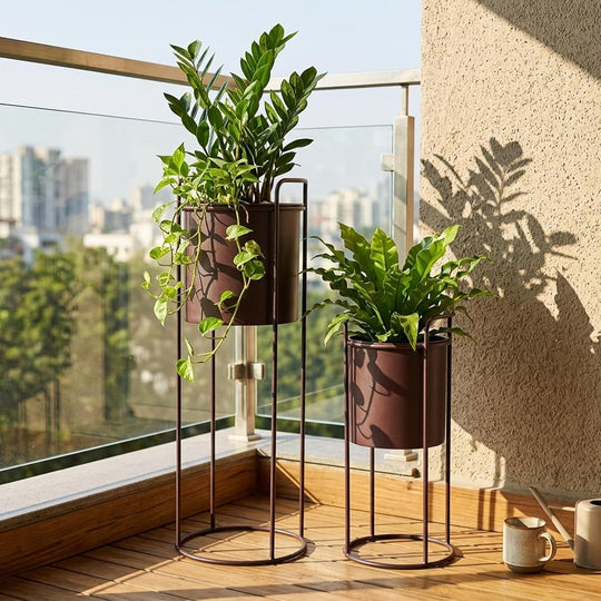 Metal Planter Stand with Plant Pot Flower 70 (Set of 2)