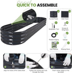 Metal Raised Garden Bed Kit 240x60x30CM (2Pack)