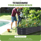 Metal Raised Garden Bed Kit 240x60x30CM (2Pack)